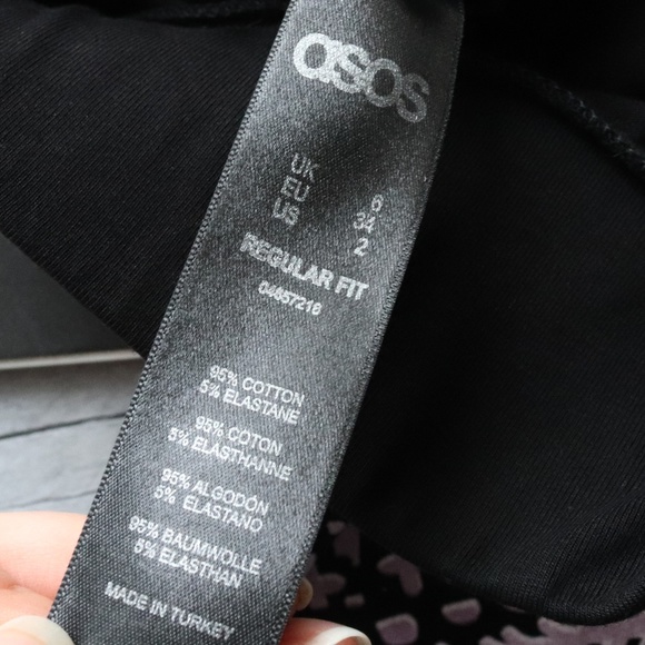ASOS BLACK PRINTED LEGGINGS - SIZE 2 - Picture 2 of 8